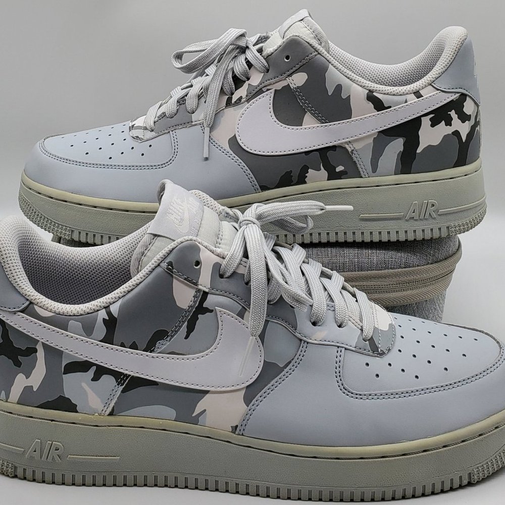 Nike Air Force 1 Winter Camo Platinum Camo Shoes Men's Size 11 823511-009 Rare